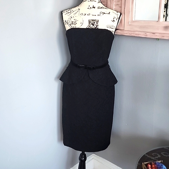 White House Black Market   Black Strapless Lace Cocktail Dress - Picture 3 of 12